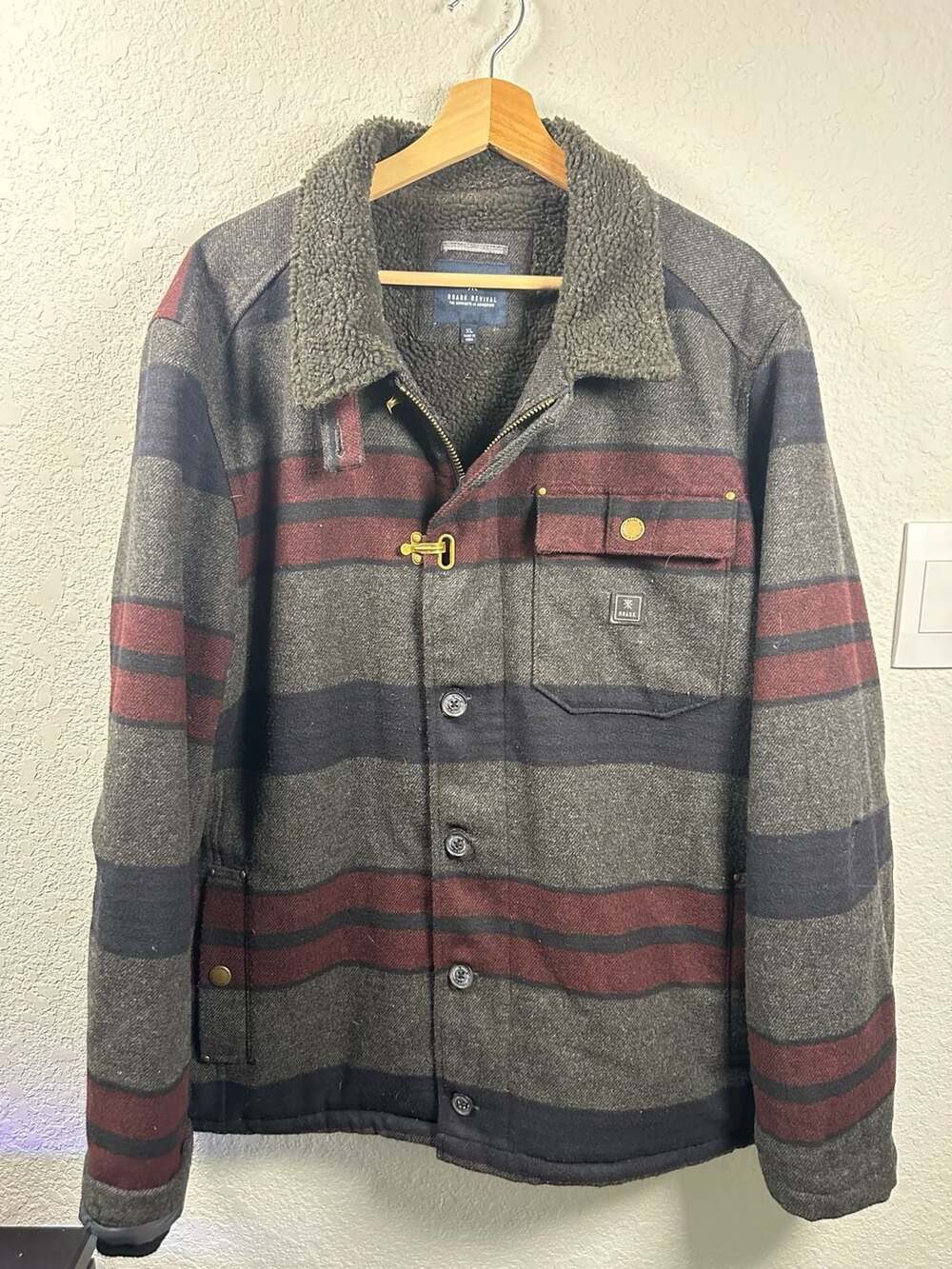 Roark Revival The Axeman Jacket Size XL Striped Wool